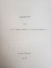 Luctor Ponse – Quintet for Flute, Oboe, Clarinet, Bassoon, Horn – Opus 32 Score
