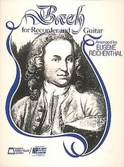 Bach for Soprano or Tenor C Recorder & Guitar Classical Duet Sheet Music Book