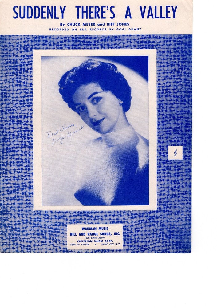SUDDENLY THERE&rsquo;S A VALLEY Piano Sheet Music, Uke Tabs, Chords, & Lyrics
