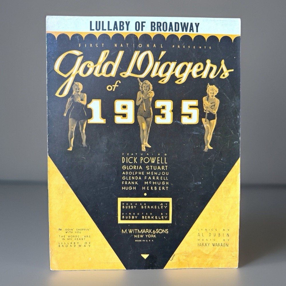 Lullaby of Broadway Gold Diggers Of 1935 Sheet Music Busby Berkeley Dick Powell