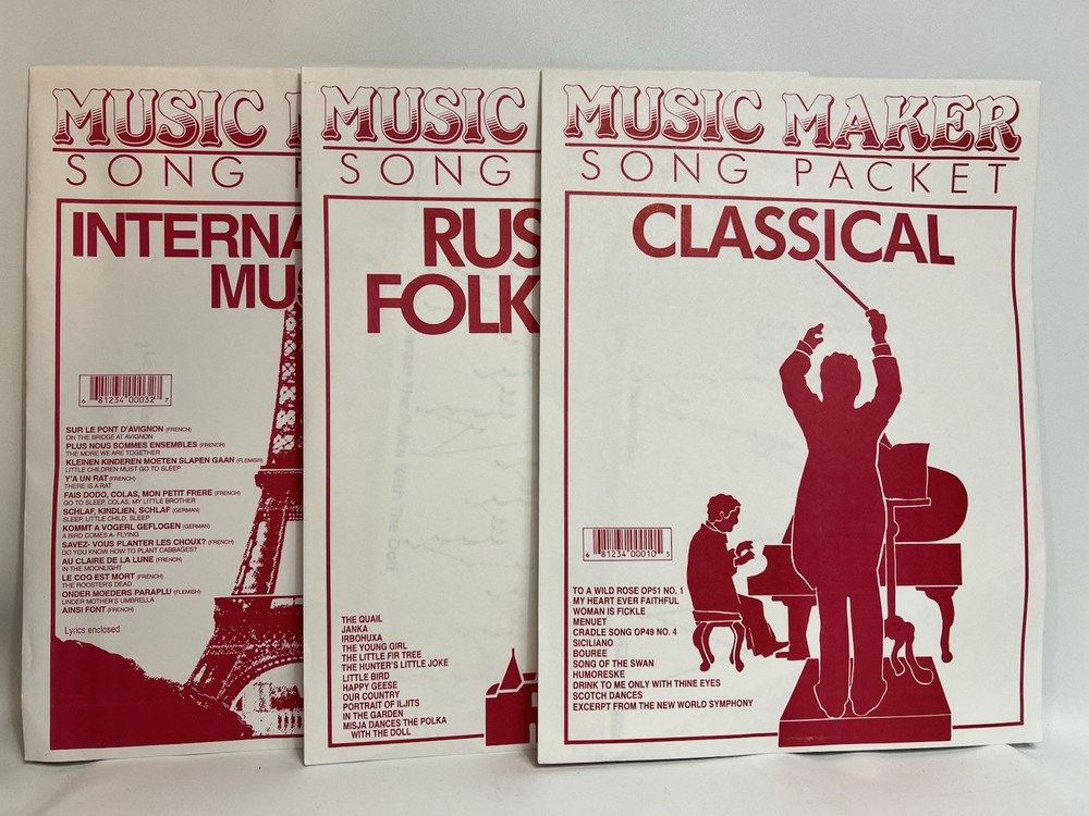 Music Maker Song Packet Lot – International, Russian Folk, Classical