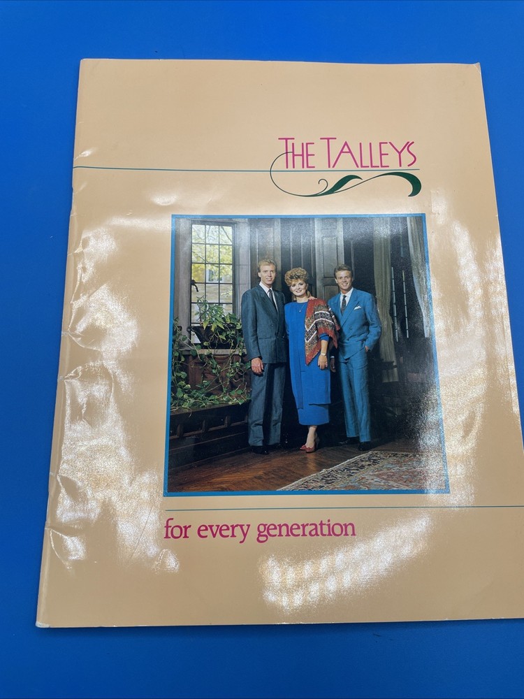 The Talleys, For Every Generation songbook Word Sheet Music Christian 1988 EX