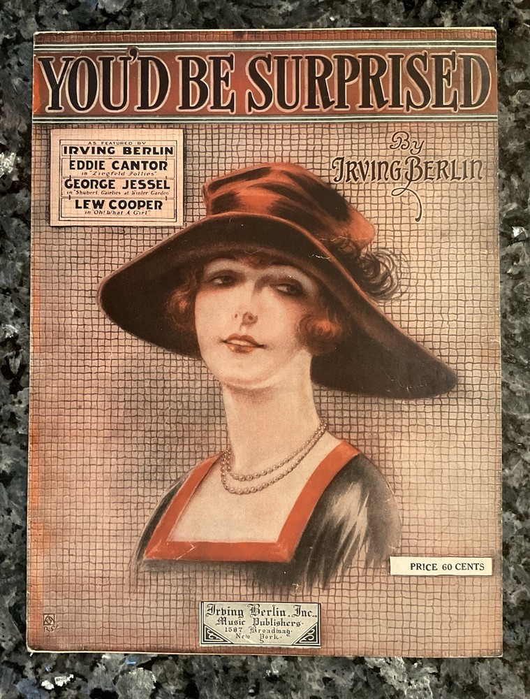 Antique Sheet Music ‘You’d Be Surprised” By Irving Berlin 1919