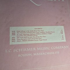 Vintage Randall Thompson Requiem Excerpts E.C. Schirmer Sheet Music