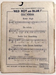 Cole Porter RED HOT AND BLUE 1936 Broadway Sheet Music Lot 5 Merman Hope Durant