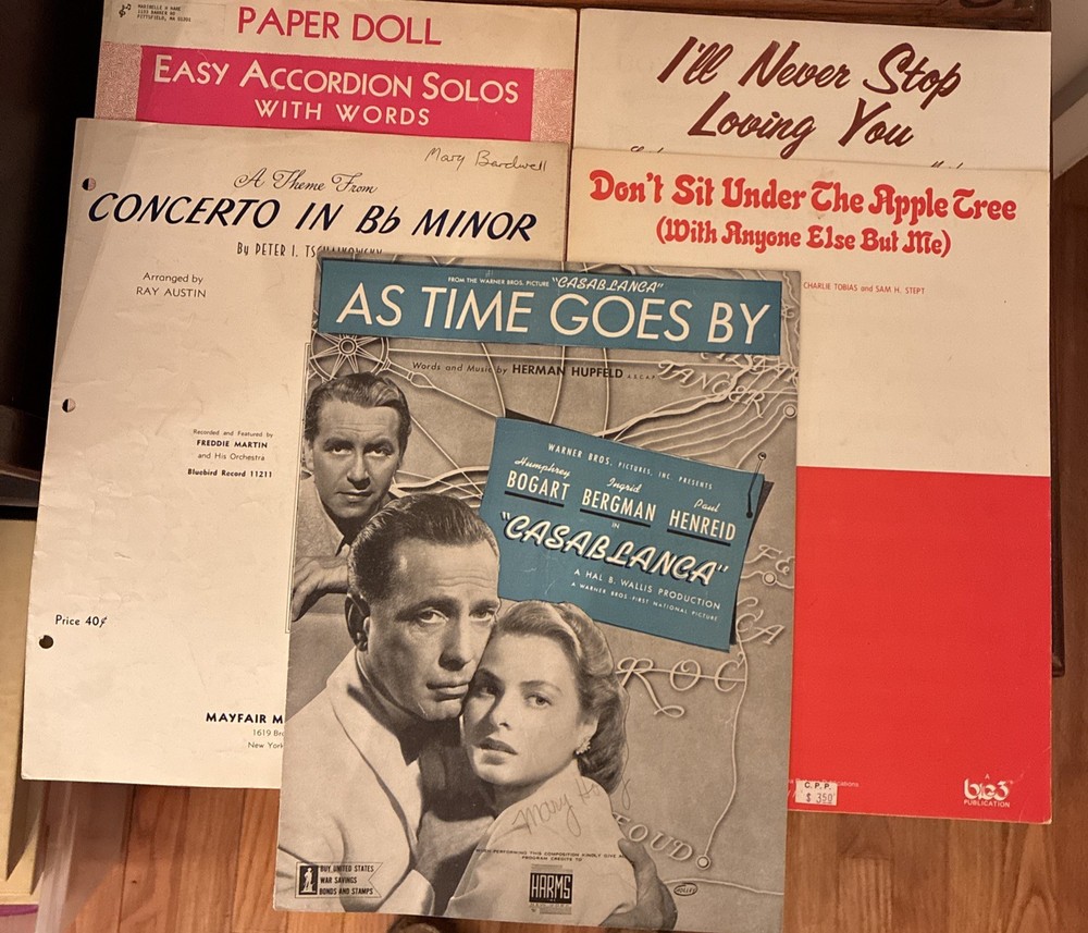 Vintage Antique Mixed Lot of 5 Sheet Music 1930’s-40’s Various Artists Genres #H