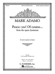 Peace Yes Of Course Lysistrata Opera Aria Mezzo-Soprano Piano Sheet Music