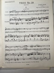 Joseph Haydn Sheet Music Piano Trio No. 20 in D Major Violin Violincello Diletto