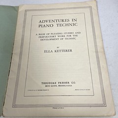 Adventures in Piano Technic Ella Ketterer Theodore Presser 410-40106 1934 Prep