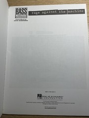 Rage Against the Machine, Bass Recorded Versions, Songbook