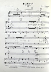 « FEELINGS » Piano Sheet Music by Morris Albert 1974 -1975 (English & Spanish)