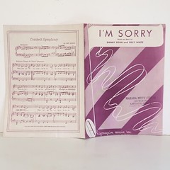 Vintage 1952 I&rsquo;m Sorry Sheet Music by Danny Egan and Billy White