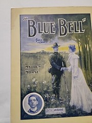 Antique Patriotic Sheet Music « Blue Bell » March Song & Chorus 1904
