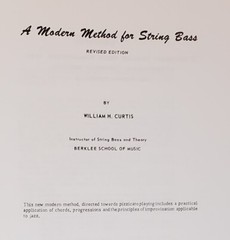 A Modern Method For String Bass, William Curtis, 1964 Revised Edition, Paperback