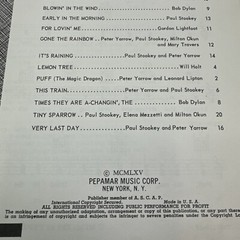 Hits of Peter Paul and Mary Made Easy for Guitar Sheet Music 1965