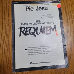 Lot of 2 REQUIEM, Vintage, Piano Books- 1986/JOHN RUTTER, Pie Jesu