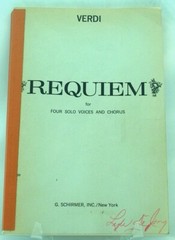 Book Music Score Requiem for Four Solo Voices and Chorus By G. Verdi G. Schirmer