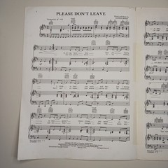 Vintage Lauren Wood « Please Don&rsquo;t Leave » Music Sheet Piano Vocals Guitar Chords