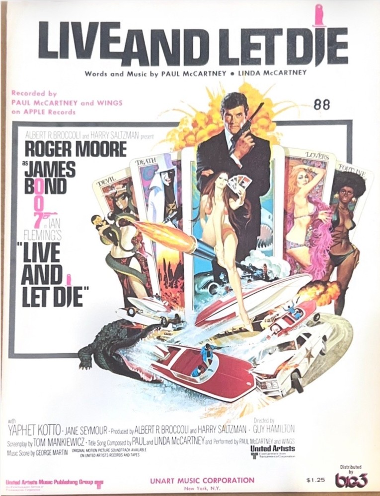 Live And Let Die Sheet Music 1973 James Bond Paul McCartney Wings Roger