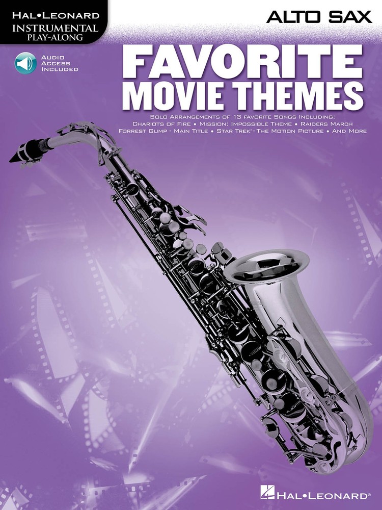 Favorite Movie Themes for Alto Sax Solo Sheet Music Play-Along Book Online Audio