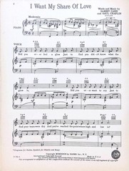 I Want My Share Of Love Sheet Music Sammy Cahn Saul Chaplin 1939 Fox Trot