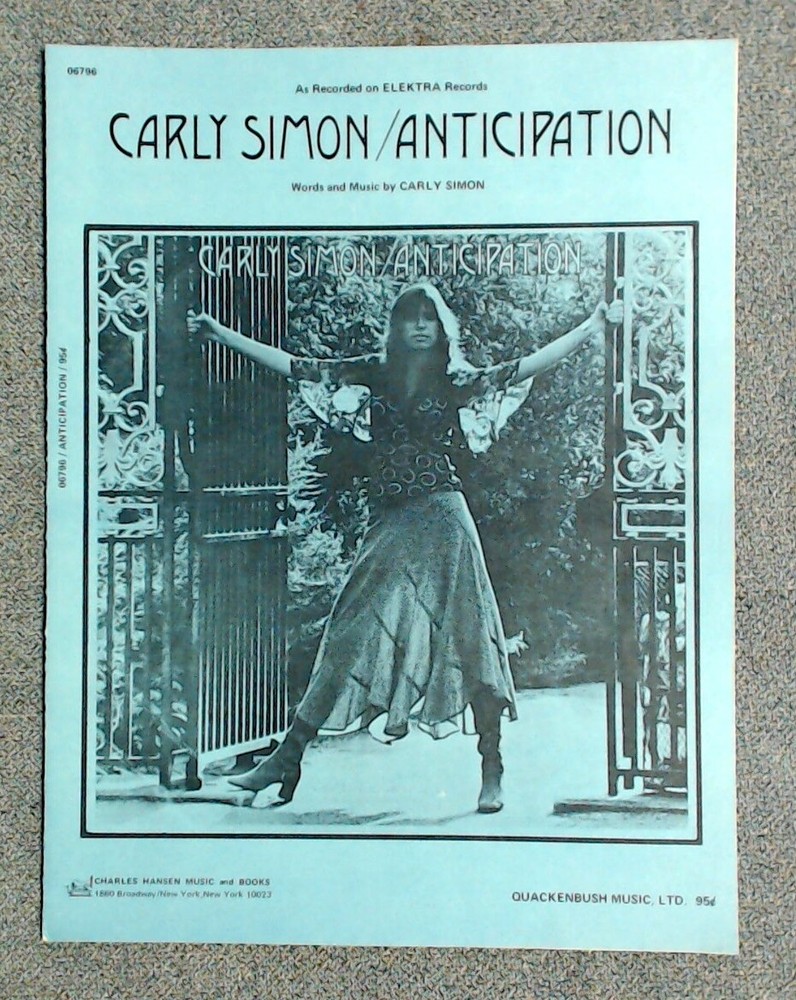 Anticipation Carly Simon Includes Separate Guitar Music (Charles Hansen 1971)