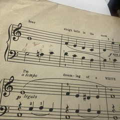 Vintage Irving Berlin White Christmas Simplified Piano Solo Sheet Music 1943 USA