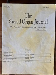 The Sacred Organ Journal, July 2001