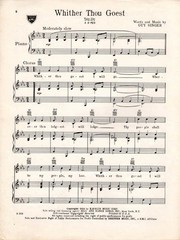 WHITHER THOU GOEST – Guy Singer, 1954 Sheet Music