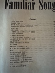 Album of Familiar Songs Songbook Sheet Music & Words Robbins Music, 1955