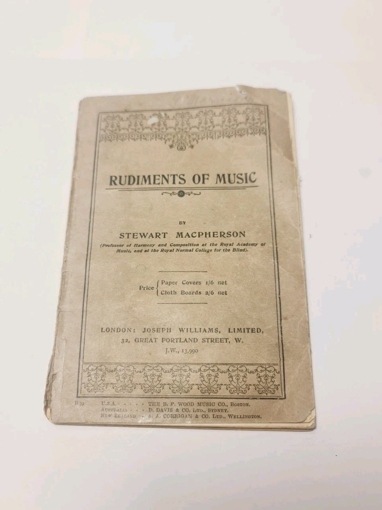 Rudiments of Music by S. Macpherson, Joseph Williams, Paperback Sheet Music Book