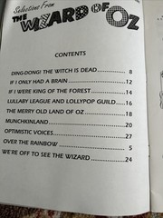 Selections From The Wizard Of Oz Piano Accompaniment