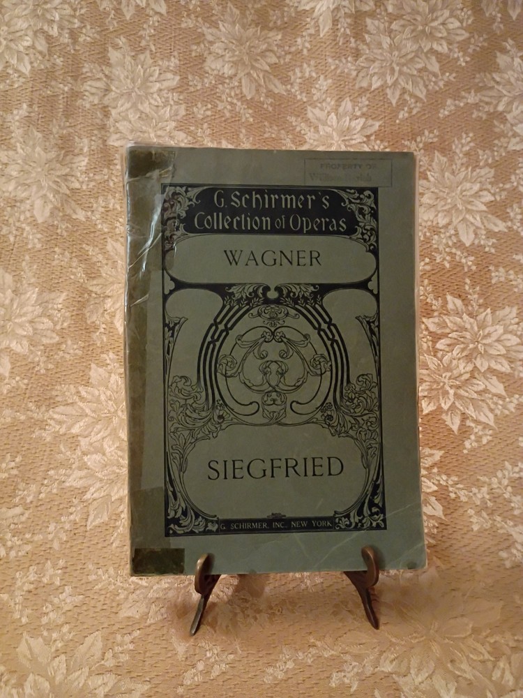 1904 Wagner Siegfried Vocal Score Paperback G Schirmer Opera Score – Acceptable