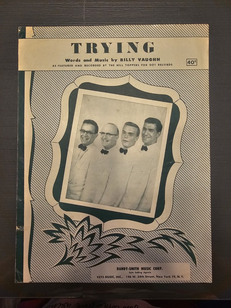 Trying-Sheet music by Billy Vaughn-1952