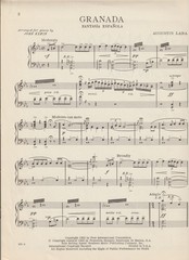 Vintage Granada Piano Solo Sheet Music by Augstin Lara Sheet Music c1959