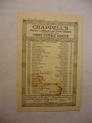 Chappells Vocal Library of Part Songs Three Female Voices Sheet Music 3171 I