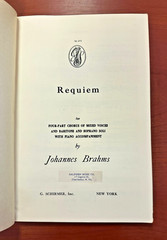 Johannes Brahms – Requiem (Choral Score) | G. Schirmer | Vintage Sheet Music