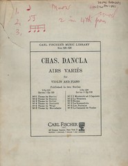 Charles Dancla – Six Airs Varies for Violin and Piano Op. 89, Carl Fisher No 125
