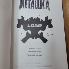 Metallica Load Sheet Music Guitar Tablature Songbook 002501275 No Poster