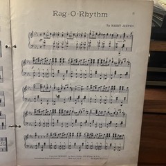 HARRY JENTES Novelty Piano Solo Folio RAG O RHYTHM 1924 Rare Self Published