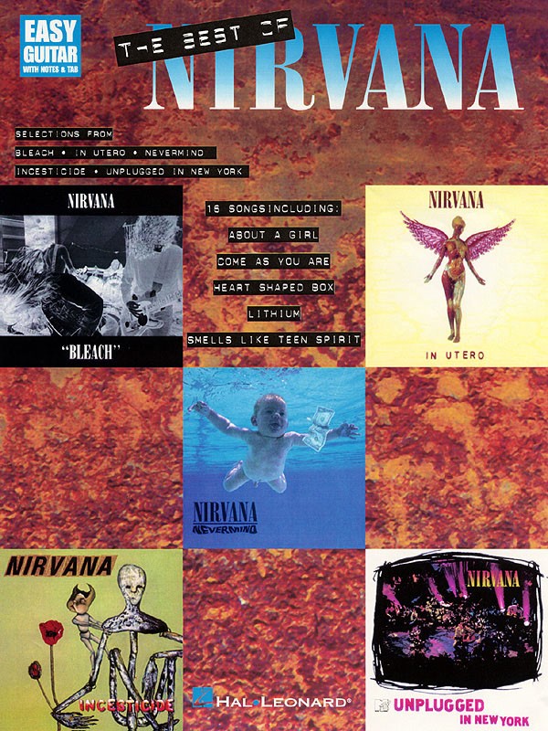 Best of Nirvana Easy Guitar Notes & Tab Sheet Music Chords Rock Songs Book