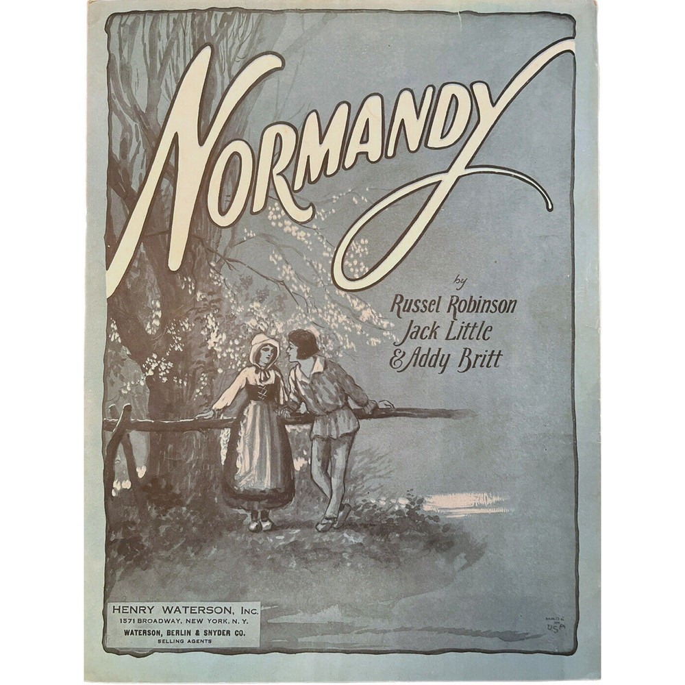 Antique Ephemera Normandy 1925 Piano, Guitar, Ukulele Sheet Music Song Book SEE