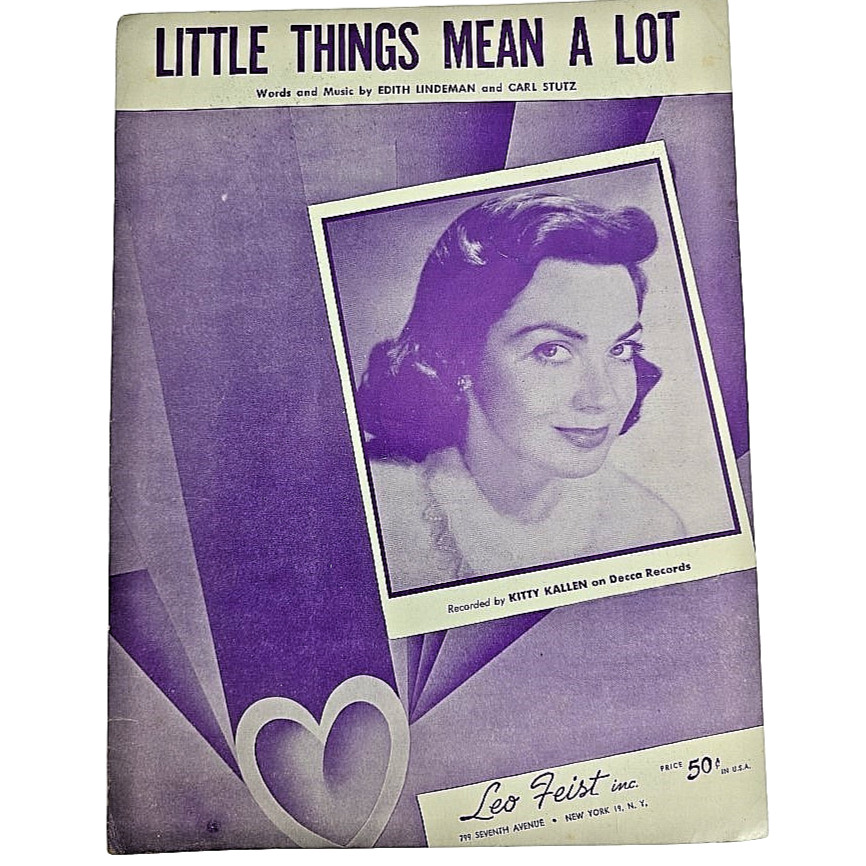 Little Things Mean A Lot 1954 Sheet Music Piano Lyrics Chords Lindeman Kallen