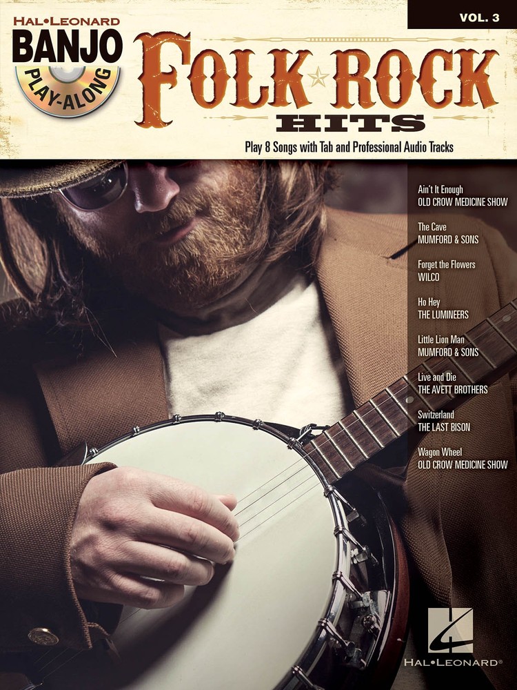 Folk/Rock Hits Banjo Play-Along Vol 3 Tab Music Learn Songs Hal Leonard Book CD