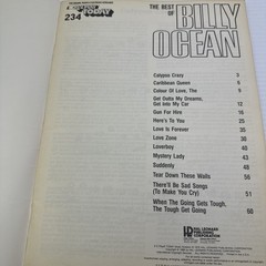 The Best of Billy Ocean E-Z Play for Organs Pianos Electronic Keyboards 1988