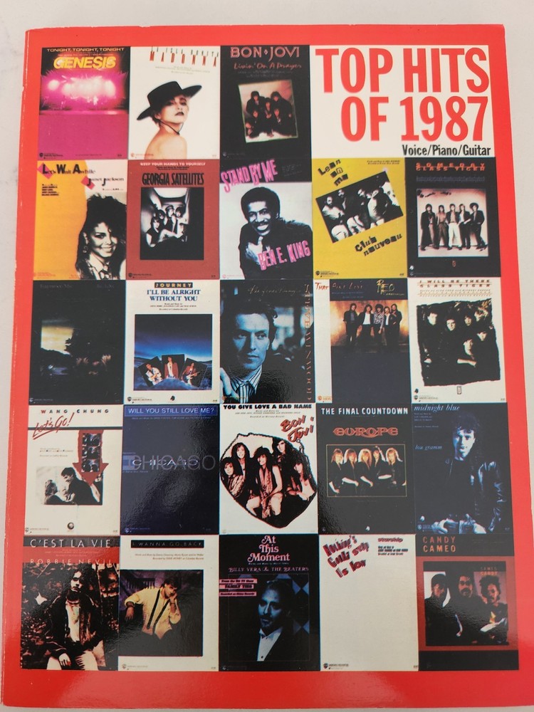 TOP HITS OF 1987 Music Book Piano Voice Guitar~Genesis~Bon Jovi~ Madonna~Chicago