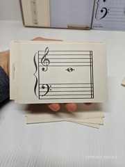 Vintage 1978 Yamaha Music School Kids Piano Learning Kit Notes Cards & Tin Case