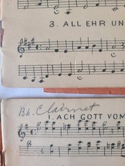 Vintage German Sheet Music Clarinet, Trombone, Bass ephemera