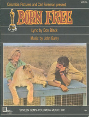 Born Free Sheet Music Piano Voice Guitar w Simplified Piano Solo 1966 Williams