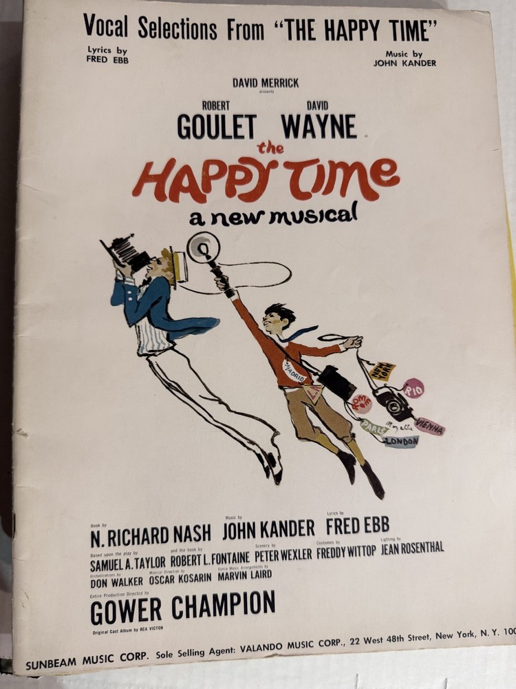 The Happy Time Vocal Selections Kander & Ebb 1968 Broadway Sunbeam Valando Music